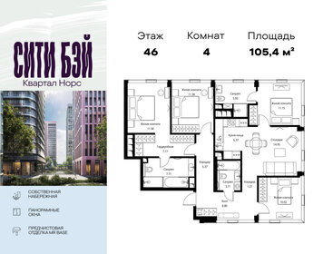 Квартира 105,4 м², 4-комнатная - изображение 1