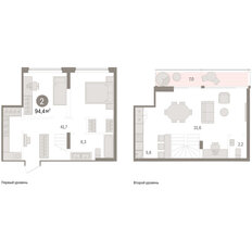 Квартира 94,4 м², 2-комнатная - изображение 3