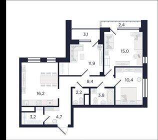 Квартира 75,5 м², 3-комнатная - изображение 1