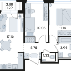 Квартира 50,7 м², 2-комнатная - изображение 3