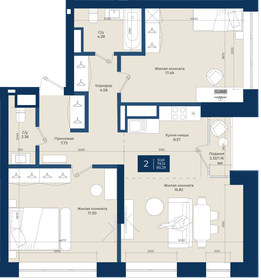 Квартира 80,3 м², 2-комнатная - изображение 1