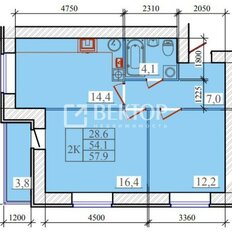 Квартира 57,9 м², 2-комнатная - изображение 5