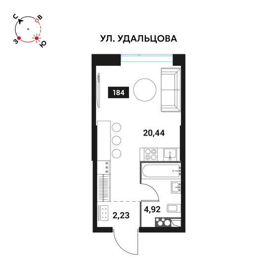 28 м², квартира-студия 17 990 000 ₽ - изображение 93