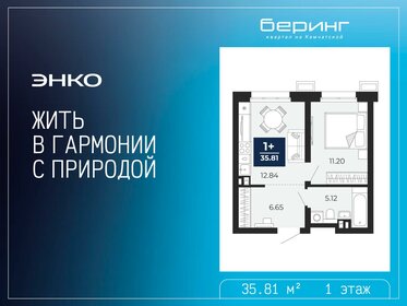 Квартира 35,8 м², 1-комнатная - изображение 1
