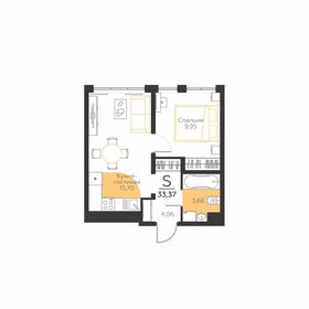 Квартира 33,4 м², 1-комнатная - изображение 1