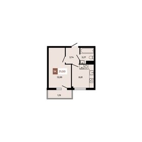 Квартира 31 м², 1-комнатная - изображение 1