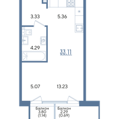 Квартира 33,1 м², студия - изображение 3