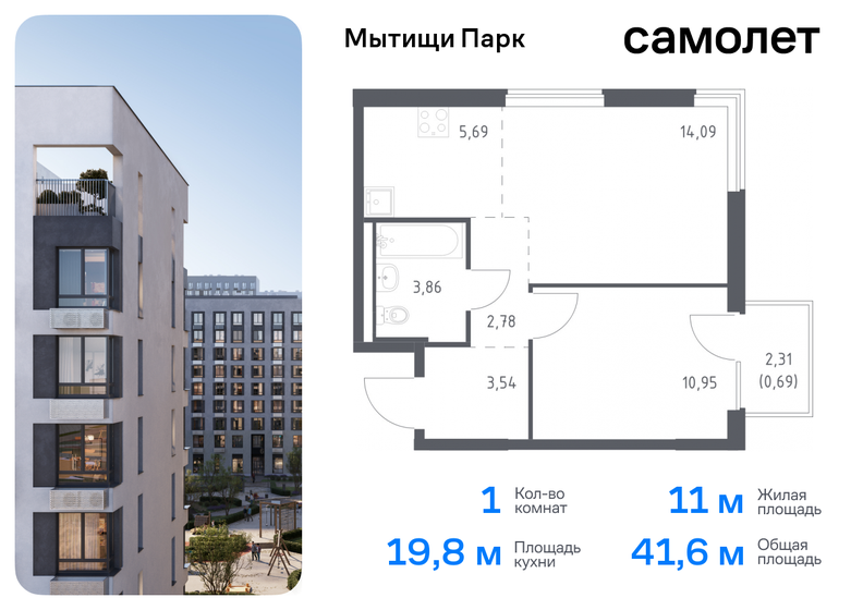 44,5 м², 1-комнатная квартира 7 900 000 ₽ - изображение 93