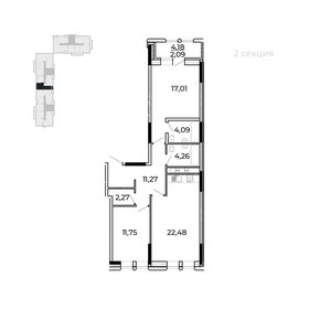Квартира 77,3 м², 2-комнатная - изображение 1