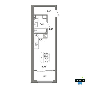Квартира 28,9 м², студия - изображение 1
