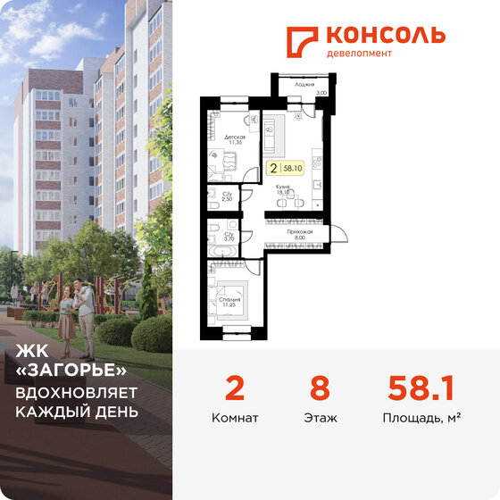 52,7 м², 2-комнатная квартира 6 010 435 ₽ - изображение 15
