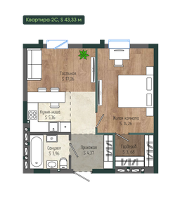 Квартира 43,3 м², 2-комнатная - изображение 2