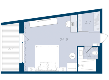 Квартира 41,6 м², 1-комнатные - изображение 1