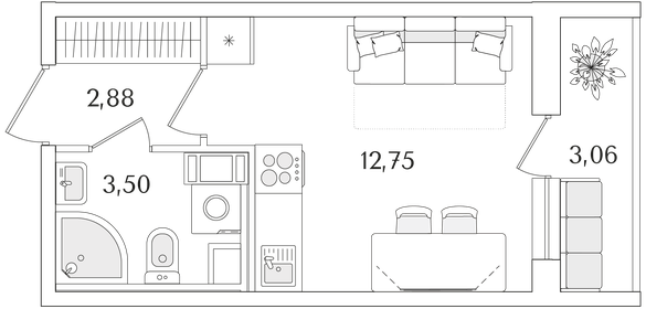 Квартира 20,7 м², студия - изображение 1