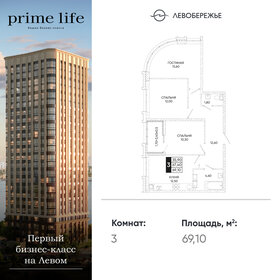 Квартира 69,1 м², 3-комнатная - изображение 1
