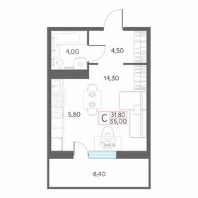 Квартира 35 м², студия - изображение 1