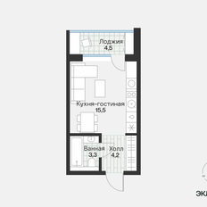 Квартира 25,2 м², 1-комнатная - изображение 3