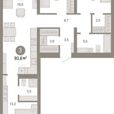 Квартира 93,6 м², 3-комнатная - изображение 3