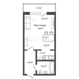 Квартира 39 м², студия - изображение 1