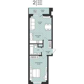 Квартира 48,9 м², 2-комнатная - изображение 1
