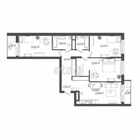 Квартира 89,4 м², 3-комнатная - изображение 1