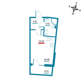 Квартира 25,1 м², студия - изображение 1