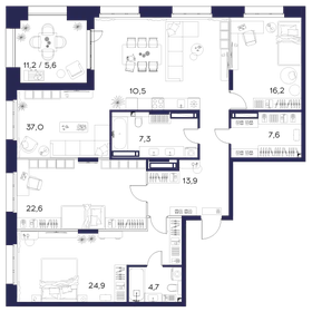 Квартира 150,3 м², 3-комнатная - изображение 1