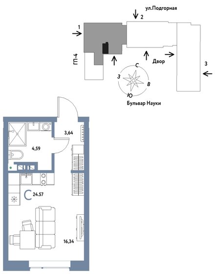 25,7 м², квартира-студия 4 760 870 ₽ - изображение 5