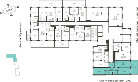 Квартира 70,3 м², 2-комнатная - изображение 2