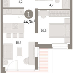 Квартира 44,3 м², 2-комнатная - изображение 2
