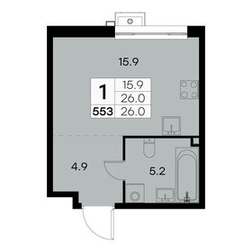 Квартира 26 м², 1-комнатная - изображение 1
