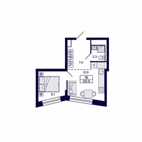 Квартира 30,1 м², 1-комнатная - изображение 1