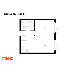 Квартира 35,9 м², 1-комнатная - изображение 1