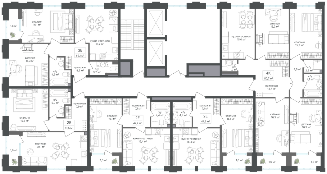 124,7 м², 4-комнатная квартира 52 872 800 ₽ - изображение 37