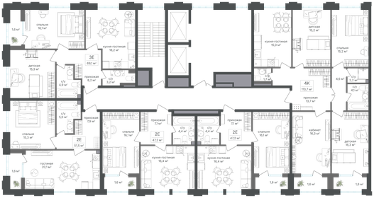 Квартира 67,4 м², 2-комнатная - изображение 2