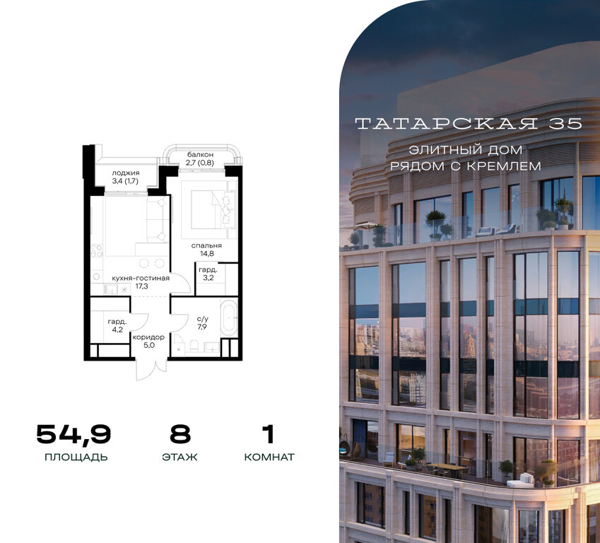 Варианты планировок ТАТАРСКАЯ 35 - планировка 4
