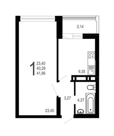 Квартира 41,9 м², 1-комнатная - изображение 1