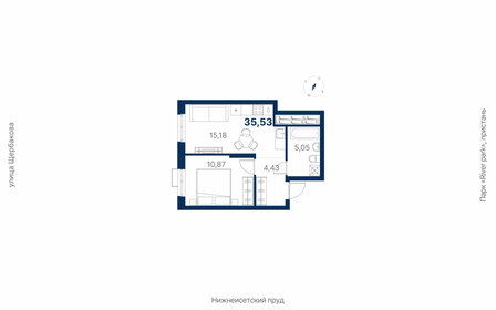 Квартира 35,5 м², 1-комнатная - изображение 1