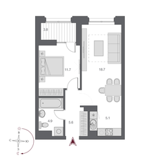 Квартира 46,9 м², 2-комнатная - изображение 2