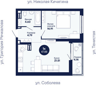 Квартира 47,9 м², 1-комнатная - изображение 2