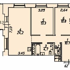 Квартира 68,6 м², 2-комнатная - изображение 2