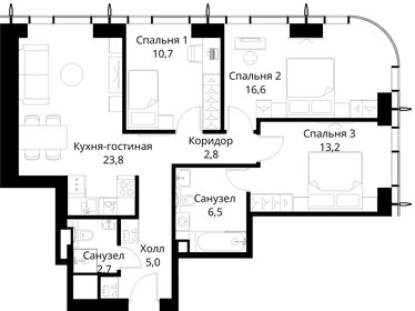 Квартира 81,3 м², 3-комнатная - изображение 2