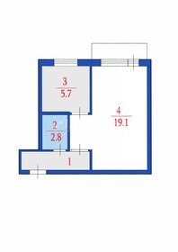 Квартира 30,6 м², 1-комнатная - изображение 1