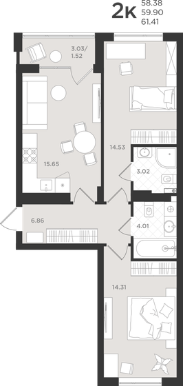 72,6 м², 3-комнатная квартира 9 380 000 ₽ - изображение 21