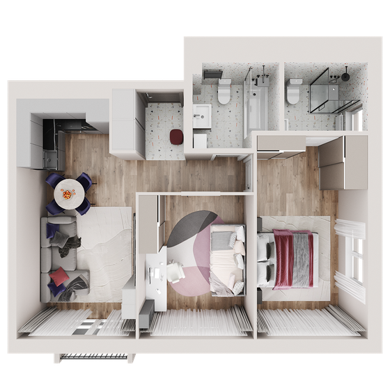58 м², 2-комнатная квартира 7 018 000 ₽ - изображение 19
