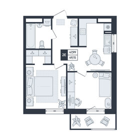 Квартира 49,2 м², 3-комнатная - изображение 1