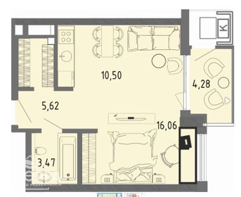 Квартира 39,9 м², студия - изображение 5