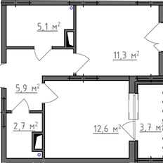 Квартира 39,7 м², 1-комнатная - изображение 3