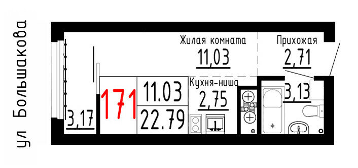 Варианты планировок ЖК «ЛУВР» - планировка 9
