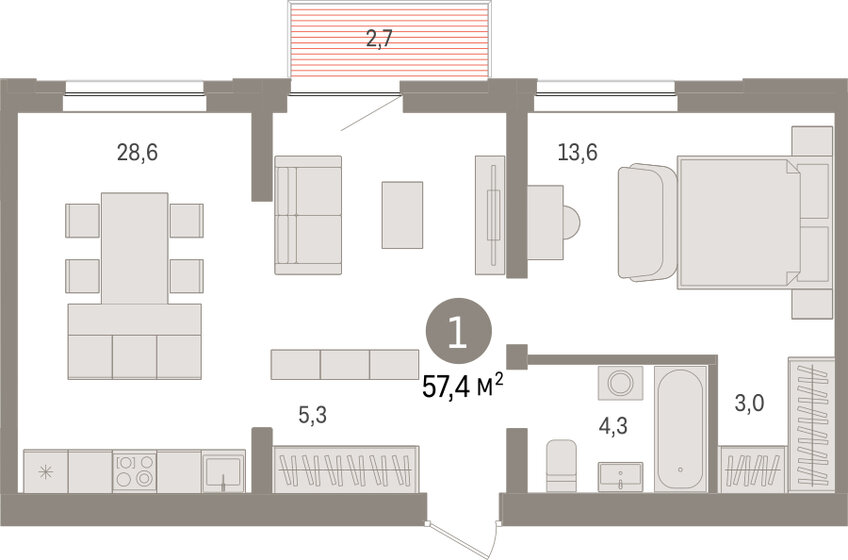 50 м², 1-комнатная квартира 7 800 000 ₽ - изображение 88